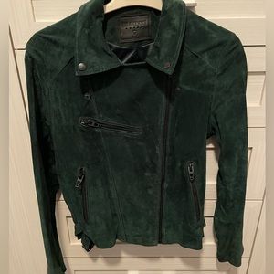 BLANK NYC Green Suede Moto Jacket - Size M